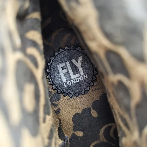 Fly London Ankle Boot Womens 7.5 / 8 Yama Black Suede Wedge Lace-up Back Booties - Picture 13 of 16